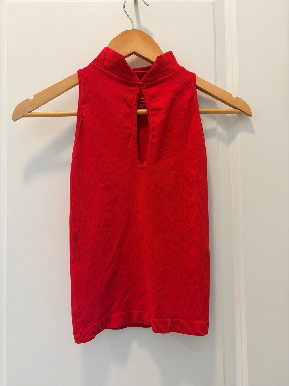 Free People Sleeveless Red Mock Neck Tank Top